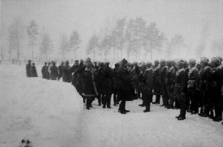 Mannerheim tarkastaa ruotsalaiset vapaaehtoiset